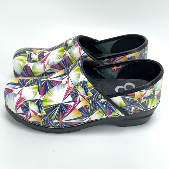 SANITA Women’s Size  38 / 7 Straton Colorful Lines Swirls Nursing Danish Clog - Picture 3 of 10